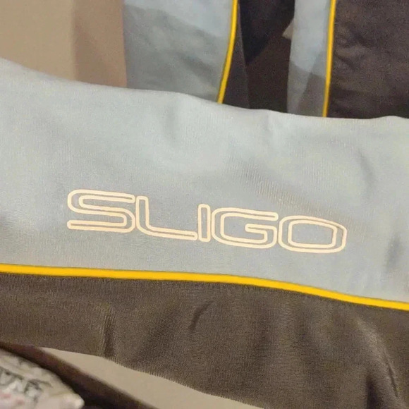 Sligo Golf men's gray light blue quarter zip long sleeve fleece lined pullover - Picture 4 of 6